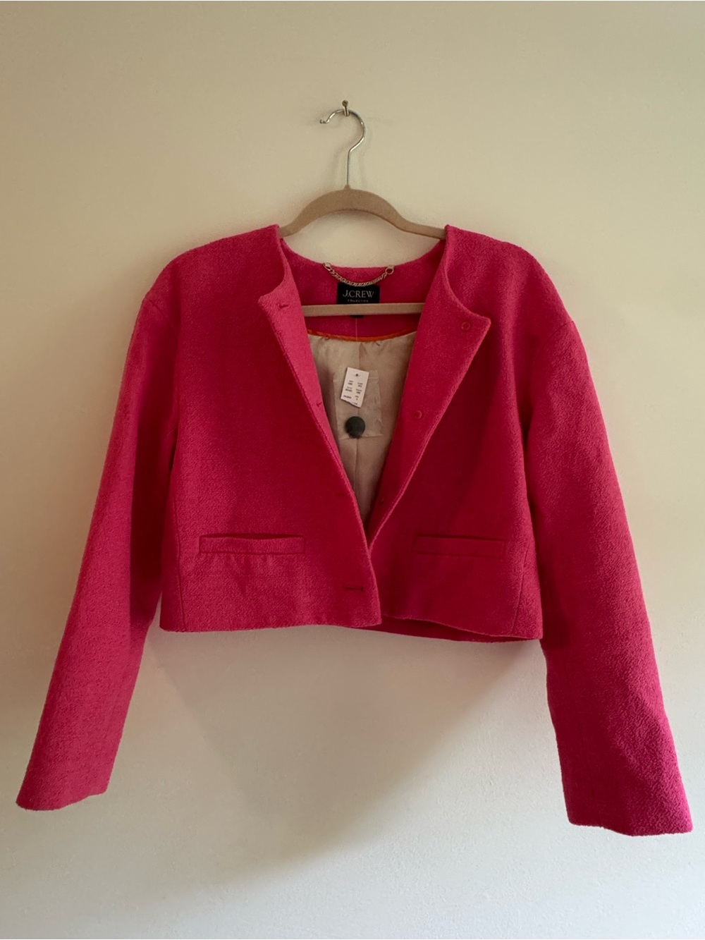 J. Crew Collection Women's Cropped Pink Jacket